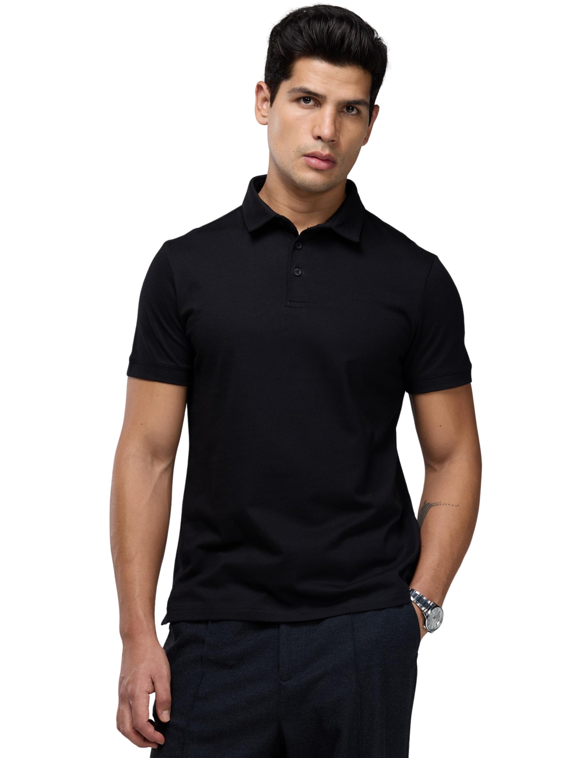 cava Supima Polo T-Shirt for Men | Regular Fit, Ultra-Soft Supima Cotton, Lightweight, Polo Neck, Versatile Style | Casual to Formal Wear-picture-41