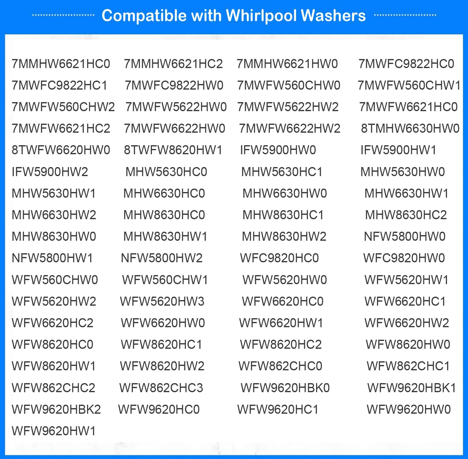 W11458345 Washer Drain Pump W10918608 Washing Machine Drain Pump Assembly Fit for Whirlpool Maytag W11316609 W11319789 4959423 AP6989186 PS16218041 EAP16218041 WFW6620HC0 WFW6620HC2 MHW5630HW0