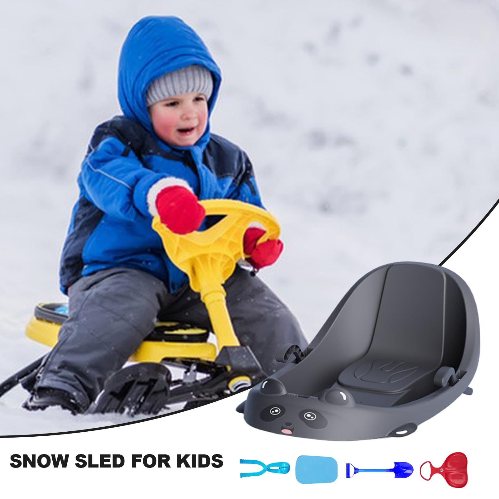 Trineo de invierno para niños pequeños, trineo de nieve exterior para - Trineo de nieve orientable para invierno | Trineo de nieve al aire libre para niños pequeños con cuerda de tracción para, niños