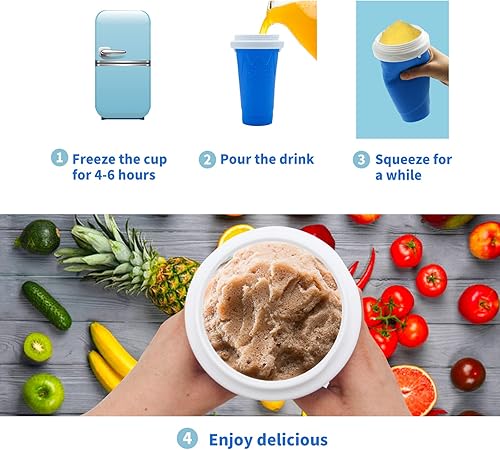 Miniatura 4 de Slushy Cup Slushie Cup Slushy Maker Cup Magic Frozen Squeeze Ice Cup Tiktok, vasos para granizados con tapas y pajitas, vaso para granizado de
