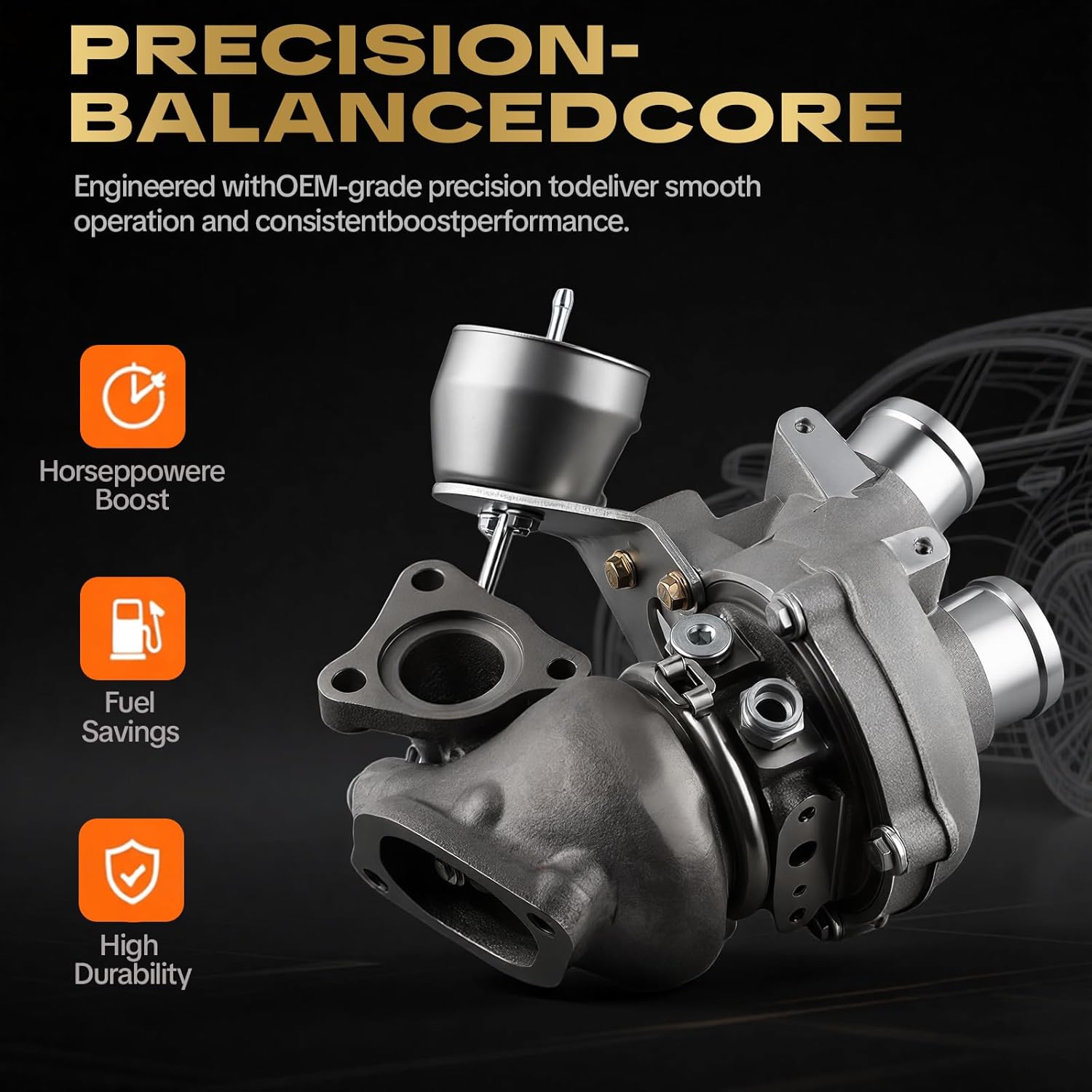 Turbo Turbocharger Left+Right Fits for 2015-2016 Ford Expedition, 2013-2016 F150 Pickup, 2015-2016 Transit 150, 2015-2016 Transit 250, Transit 350 | 53039880469+53039700470