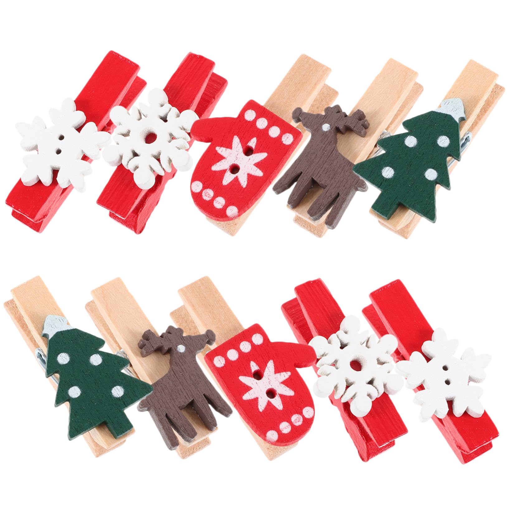 PRETYZOOM 375 STK Fotoclips zu Weihnachten weihnachtsbasteln Weihnachts basteln Halter für Weihnachtsnotizen Weihnachtsdekorationen Weihnachts-Memo-Clips Weihnachtsclips aus Holz Eisen