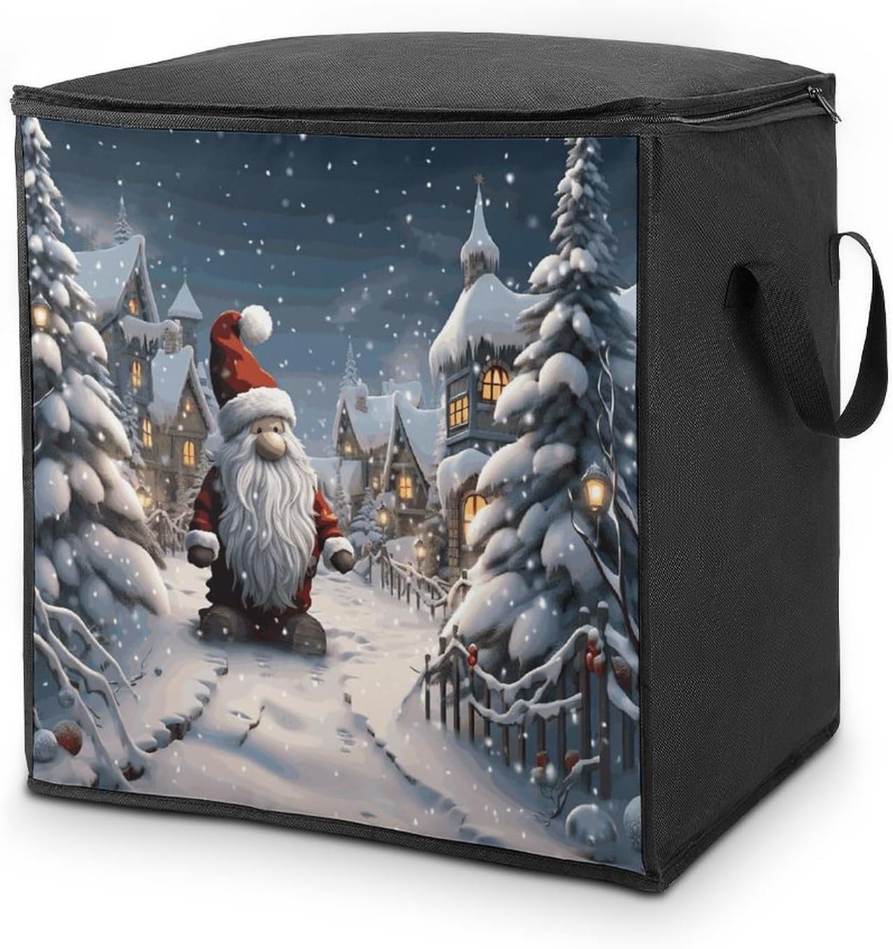 Christmas Snow Storage Bags Moving Bags Storage Bins | Comforter Storage Bag Reinforced Handles & Zippers Foldable Closet Organizers and Storage for Blanket Pillow Clothes