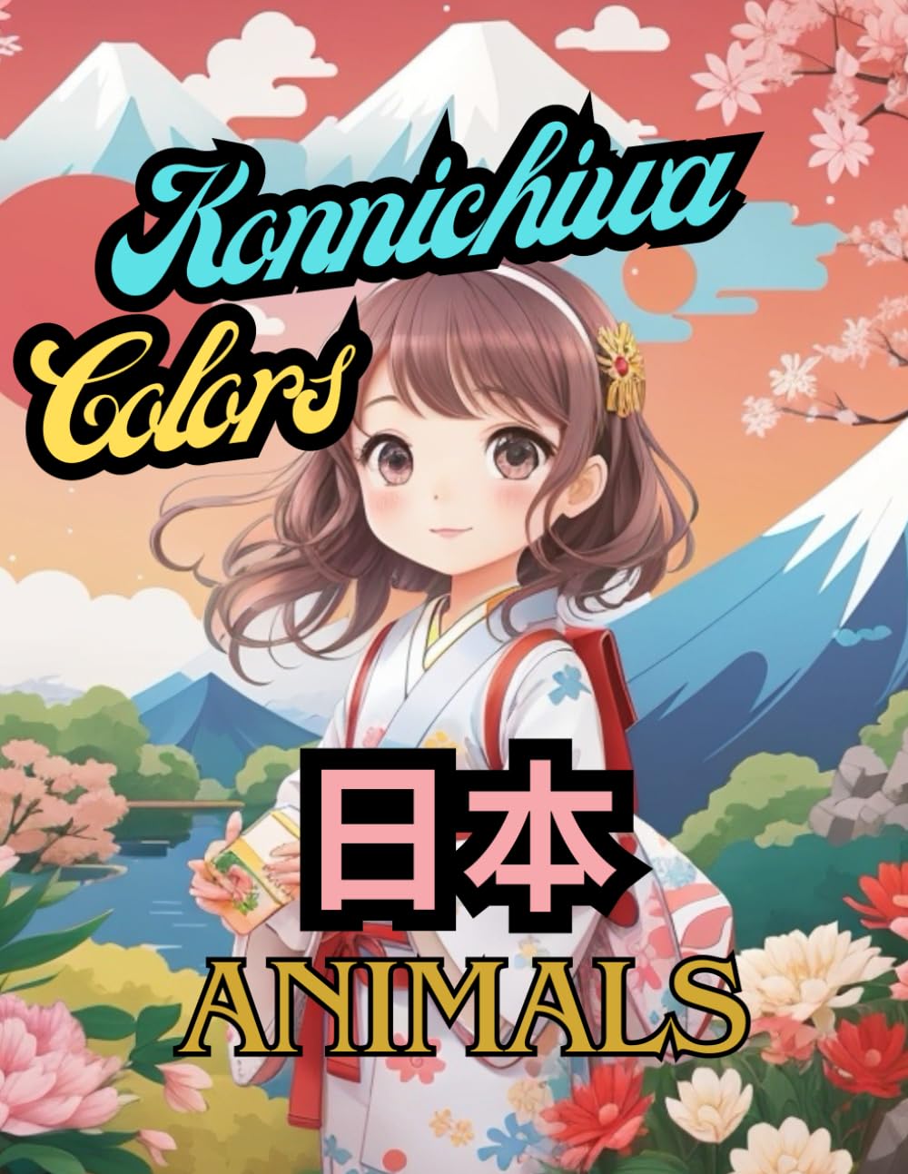 Konnichiwa Colors: A Bilingual Japanese Learning Coloring Book