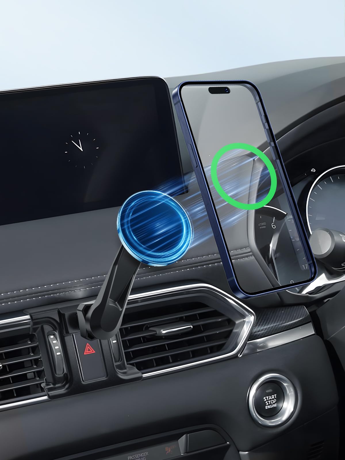 【BIXUAN】マツダ CX-5 KF系/CX-8 スマホホルダー magsafe 延長アーム付き 車載ホルダー CX5 CX8 携帯ホルダー スマホ ホルダー 車 マグネット マホスタンド 磁石 超強磁力 マグセーフ Magsafe対応 スマホ置き 車用 360度回転 携帯ホルダー Mazda cx5 アクセサリー