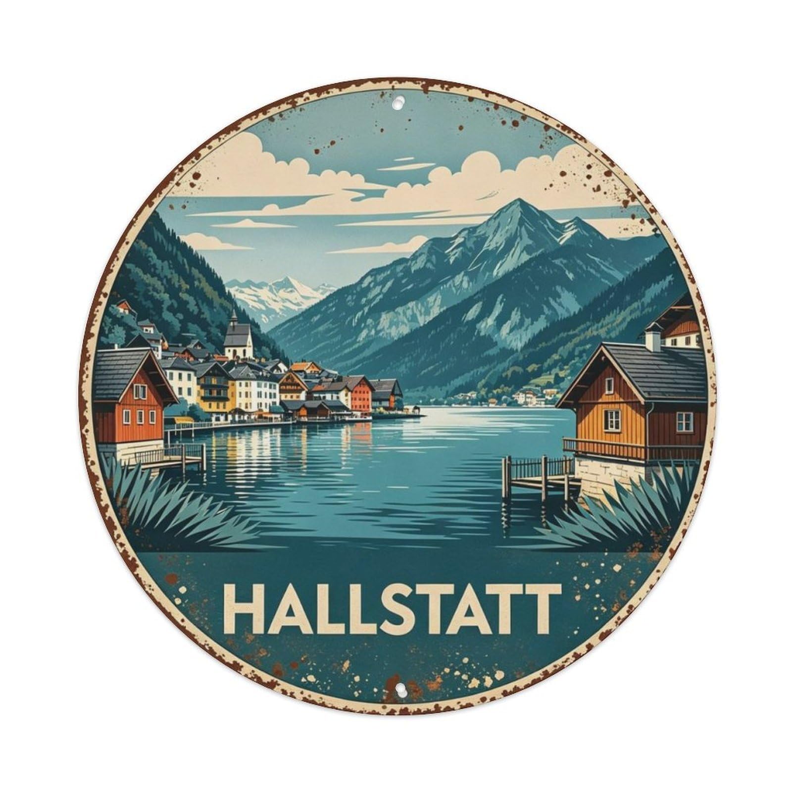 Hallstatt Metal Tin Sign Plaque