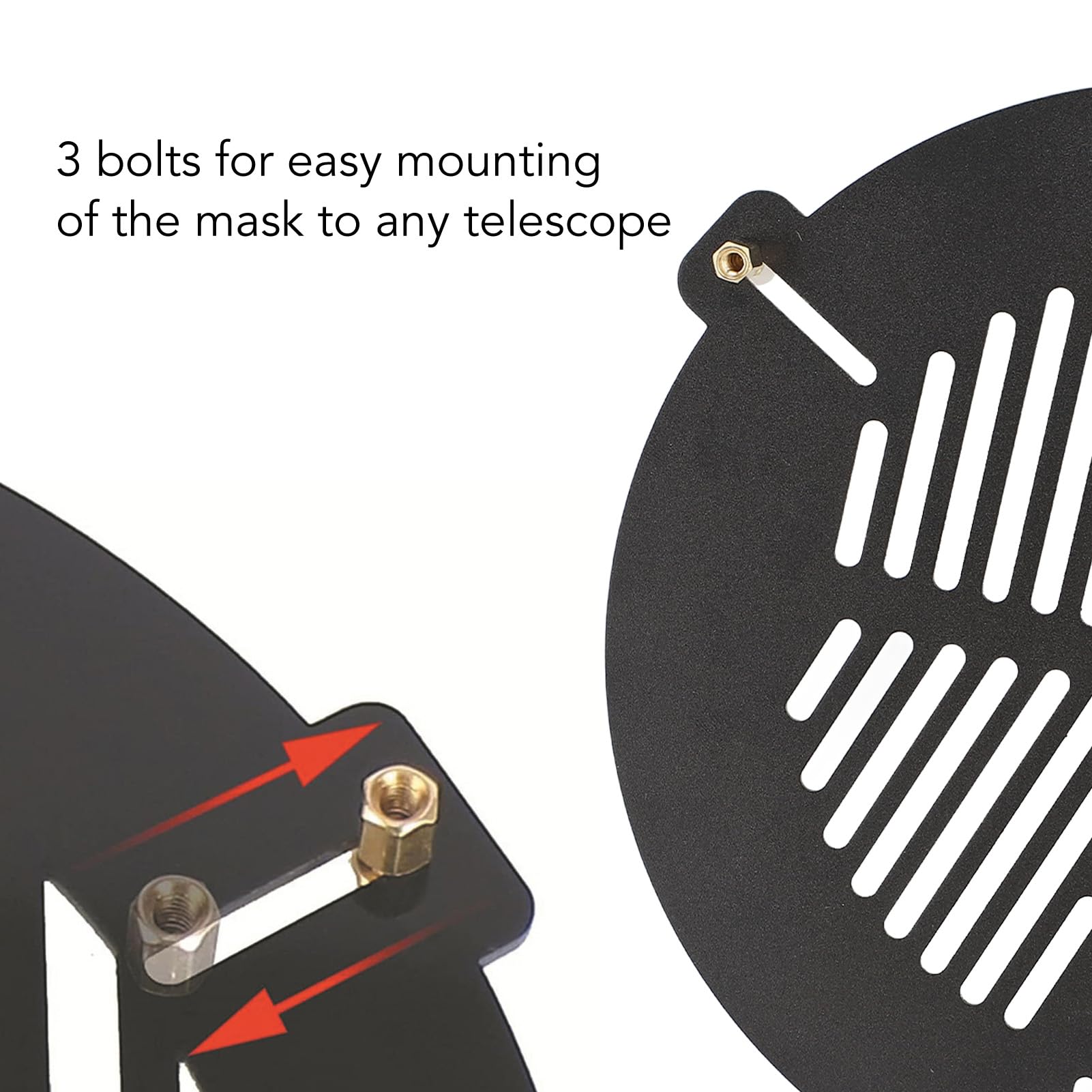 Bahtinov Masque de Mise au Point pour Télescopes, Plaque en Arête de Poisson de Mise au Point en Alliage D'aluminium pour Diamètre Extérieur de Télescopes de 104 Mm à 146 Mm,