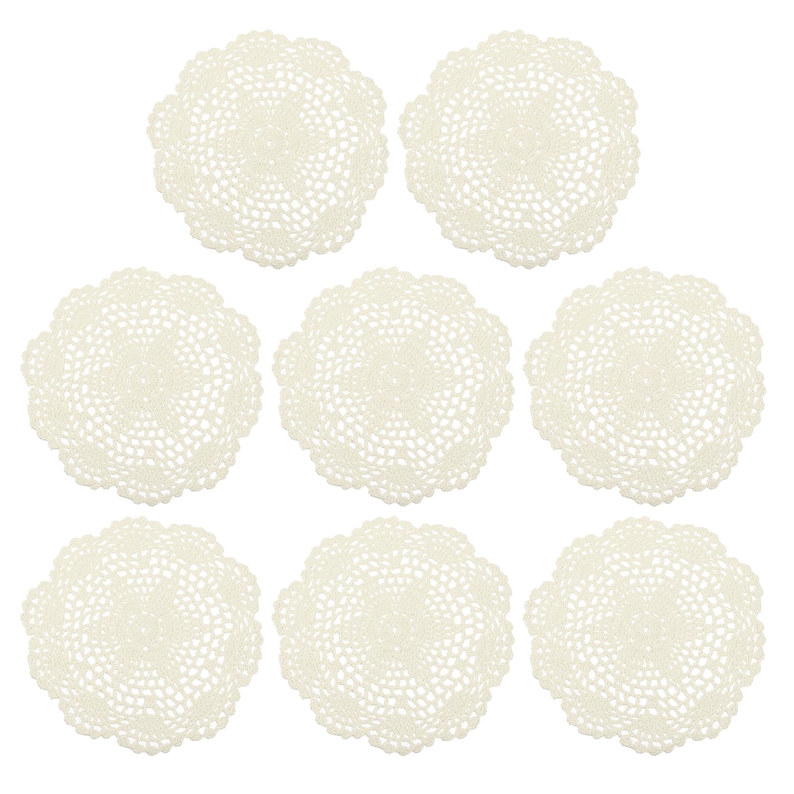 Napperons au crochet pour protéger table des rayures dessous de verre beige