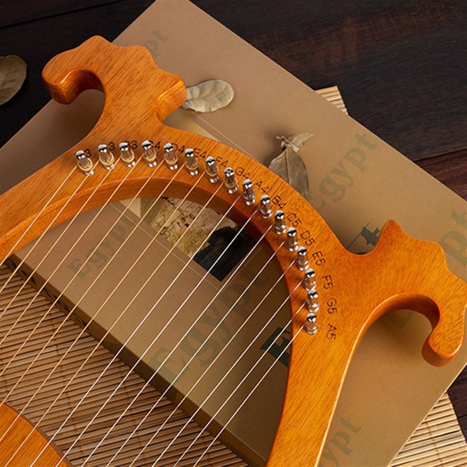 Arpa portatile Arpa in legno mogano Arpa 16 corde Arpa 16 toni Strumento musicale lira portatile