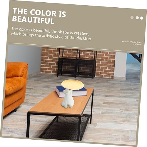 Miniatura 7 de VOSAREA Bandeja de oso para decoración de escritorio de oficina, escultura de oso polar, decoración de mesa, ornamento, bandeja de valet, plato,