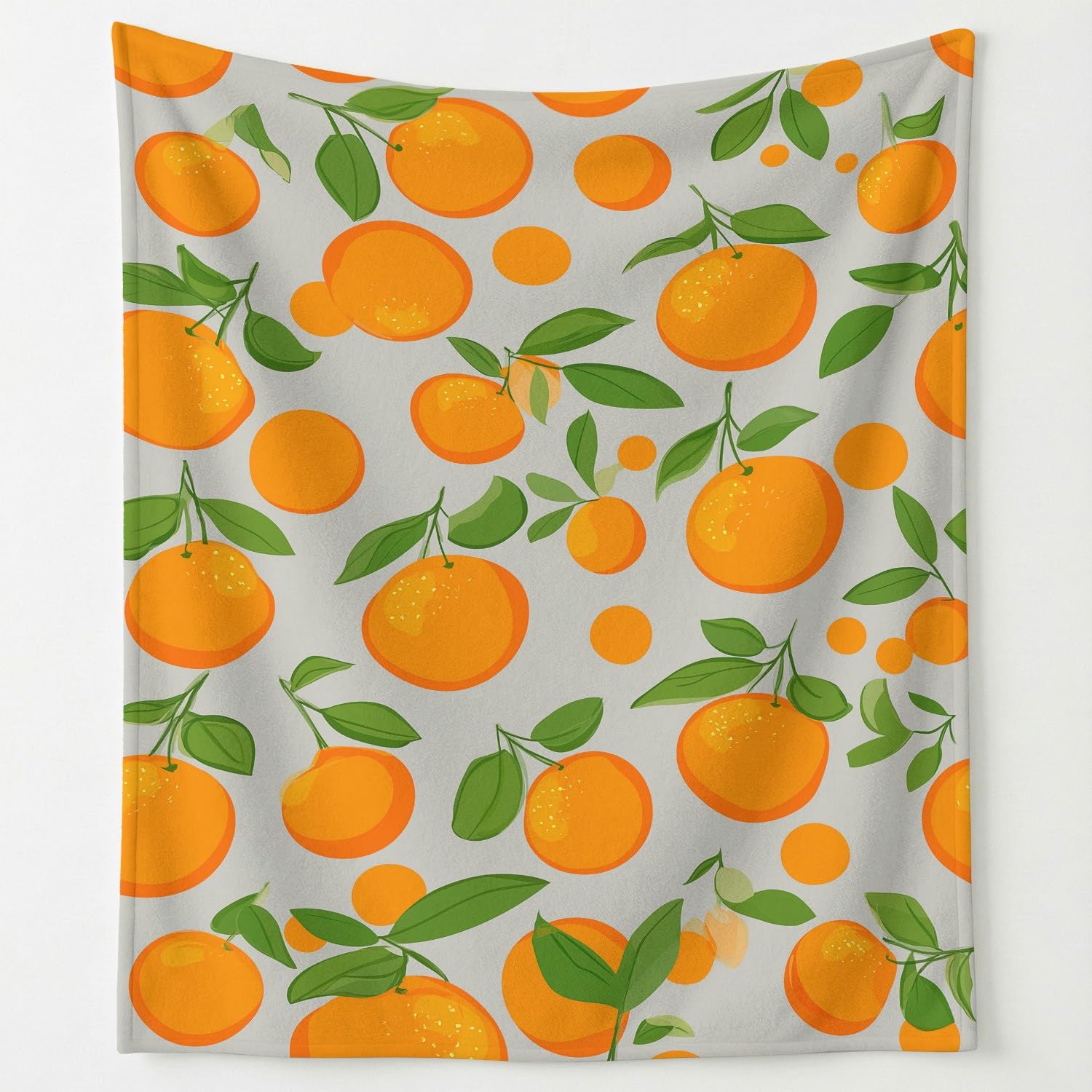 Fresh Fruit Flanelowy koc, uroczy, pomarańczowy, miękki, na łóżko, sofę, kanapę, puszysty koc z mikrofibry, dla dzieci i dorosłych, 150 x 180 cm, pomarańczowy