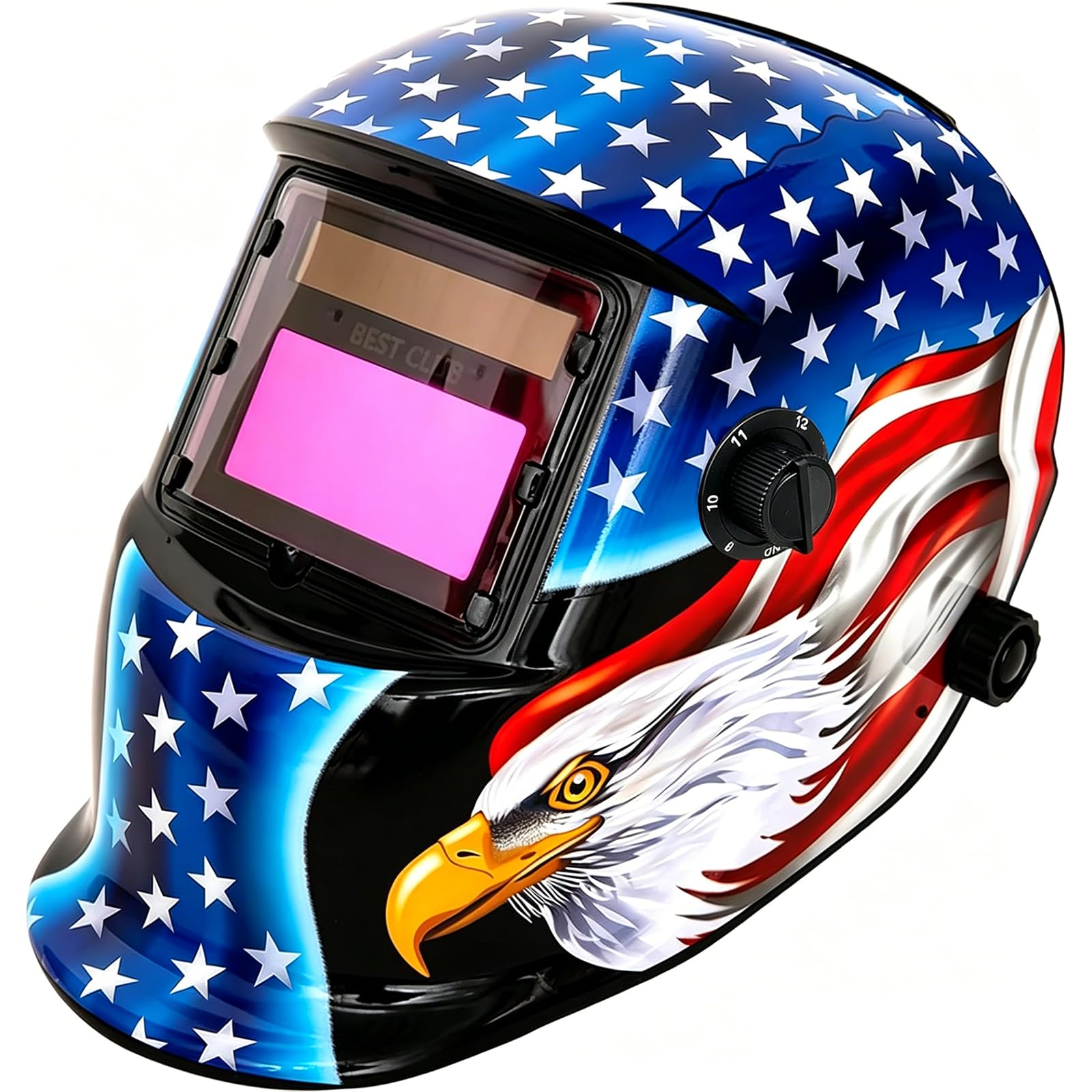 Casco de soldadura con oscurecimiento automático: BESTCLUB con capucha solar de color real con rango de sombra ajustable 4/9-13 para máscara de soldador de arco Mig Tig