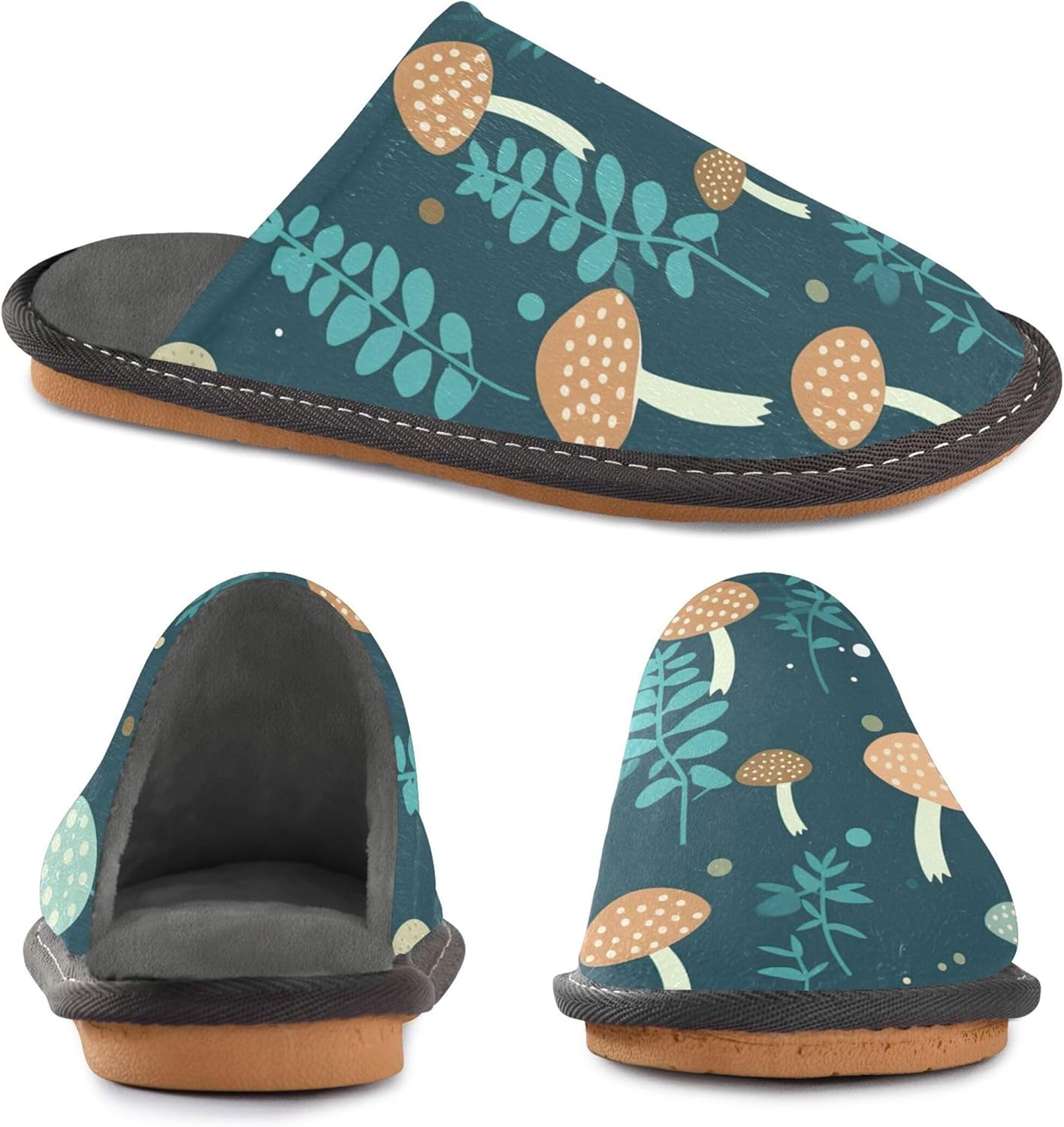 Mushroom House Slippers – Cozy Fuzzy Slippers for Guests, Washable & Disposable, Perfect for Shoeless Home, Spa & Hotel Use A111656