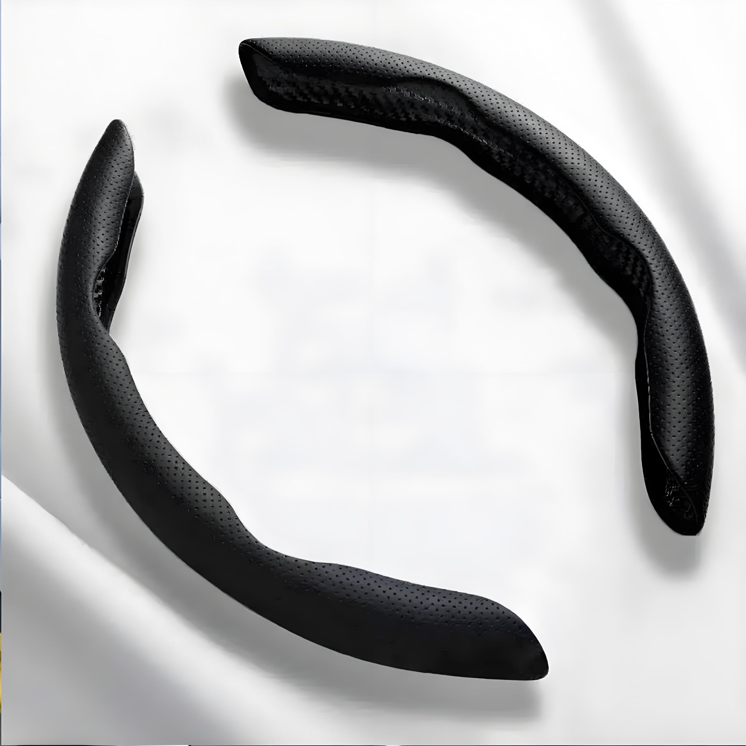Tryagat 2 Pcs Steering Wheel Cover for BMW 2er Coupe (G42) 2025-2021, Absorbent Non-slip Breathable Comfortable Protection Steering Wheel Handle,Black