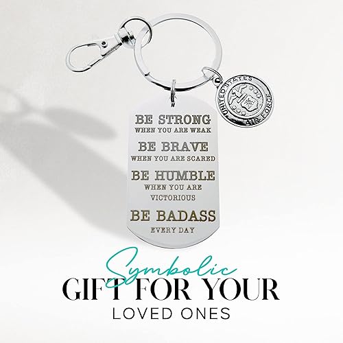 Miniatura 9 de MOM & THREE DAUGHTERS Llavero de la Fuerza Aérea de Estados Unidos Llavero militar inspirador para hombres y mujeres Regalos militares para