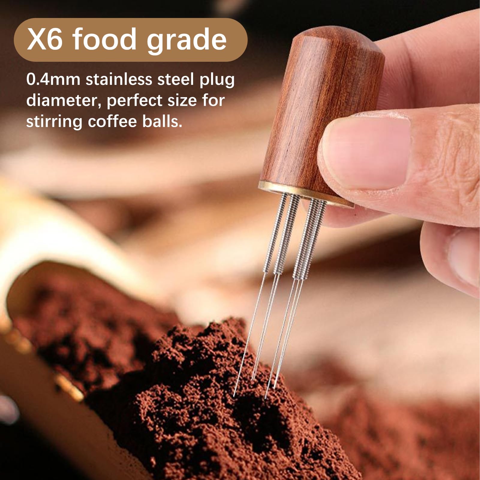 Mesen Wdt Tool Espresso Naald Met 6 Fijne Naalden 0,4 Mm Roestvrij Staal Naald Espresso Koffie Roerder Koffie Tamper, Espresso Koffieroerder, Koffie Naald Distributeur, Koffie Accessoires