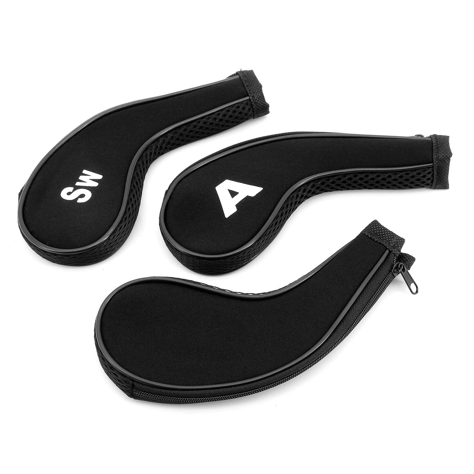 Coprimazze da Golf, 10 Pcs Collo Lungo con Cerniera Copri Mazze da Golf Set di Manicotti di Protezione Club Iron Head Covers Putter Set