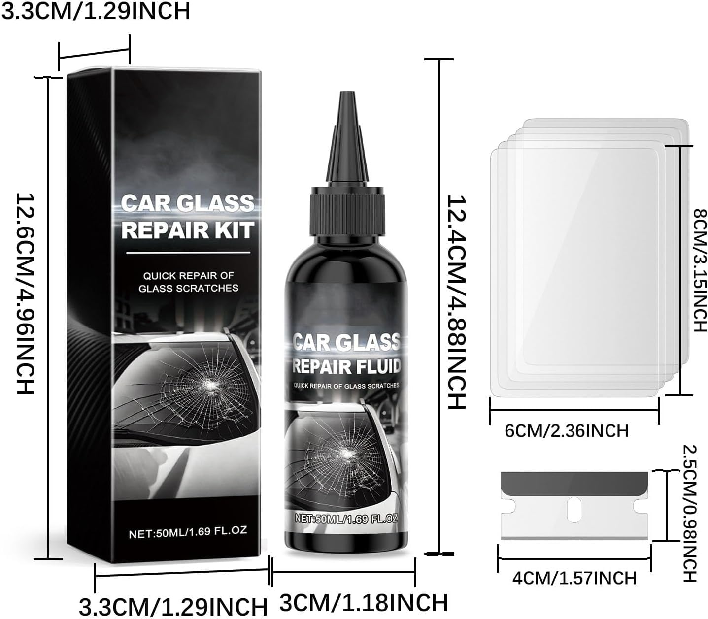 2026 Upgrade Car Windshield Crack Repair Kit, Windshield Repair Kit Car Glass Repair Kit for Cracks and Chips, Glass Scratch Repair Liquid, Chips Cracks — view 6