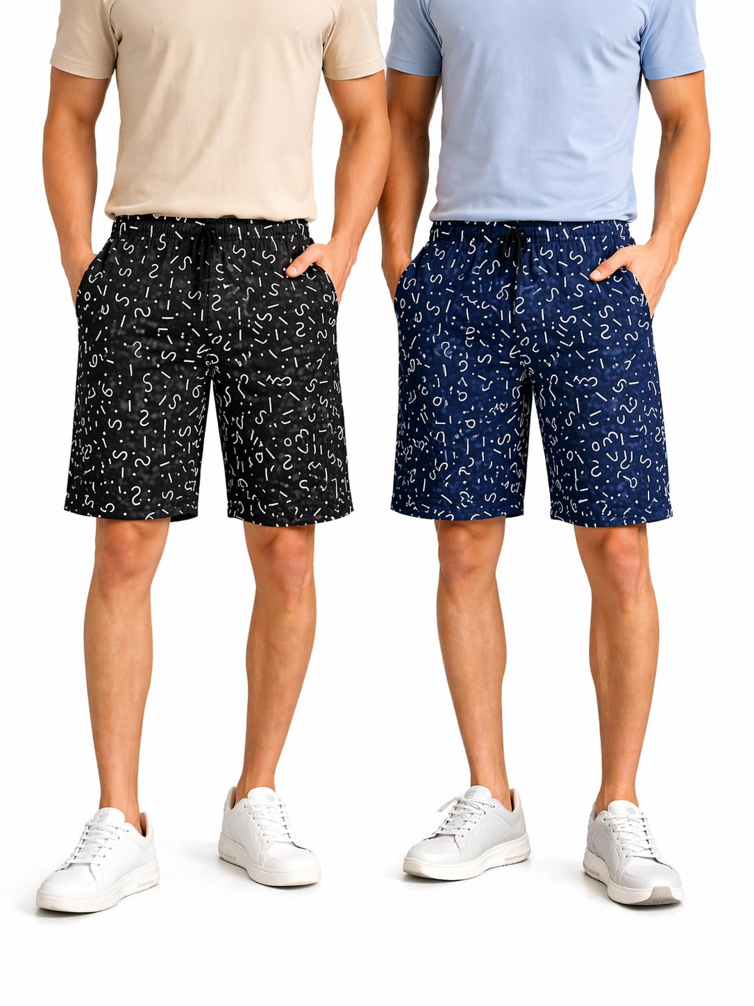 alza Mens Cotton Printed Shorts Combo (Pack of 2) | Soft Breathable Lounge & Sleepwear Shorts with Drawstring & Pockets | Casual-picture-32