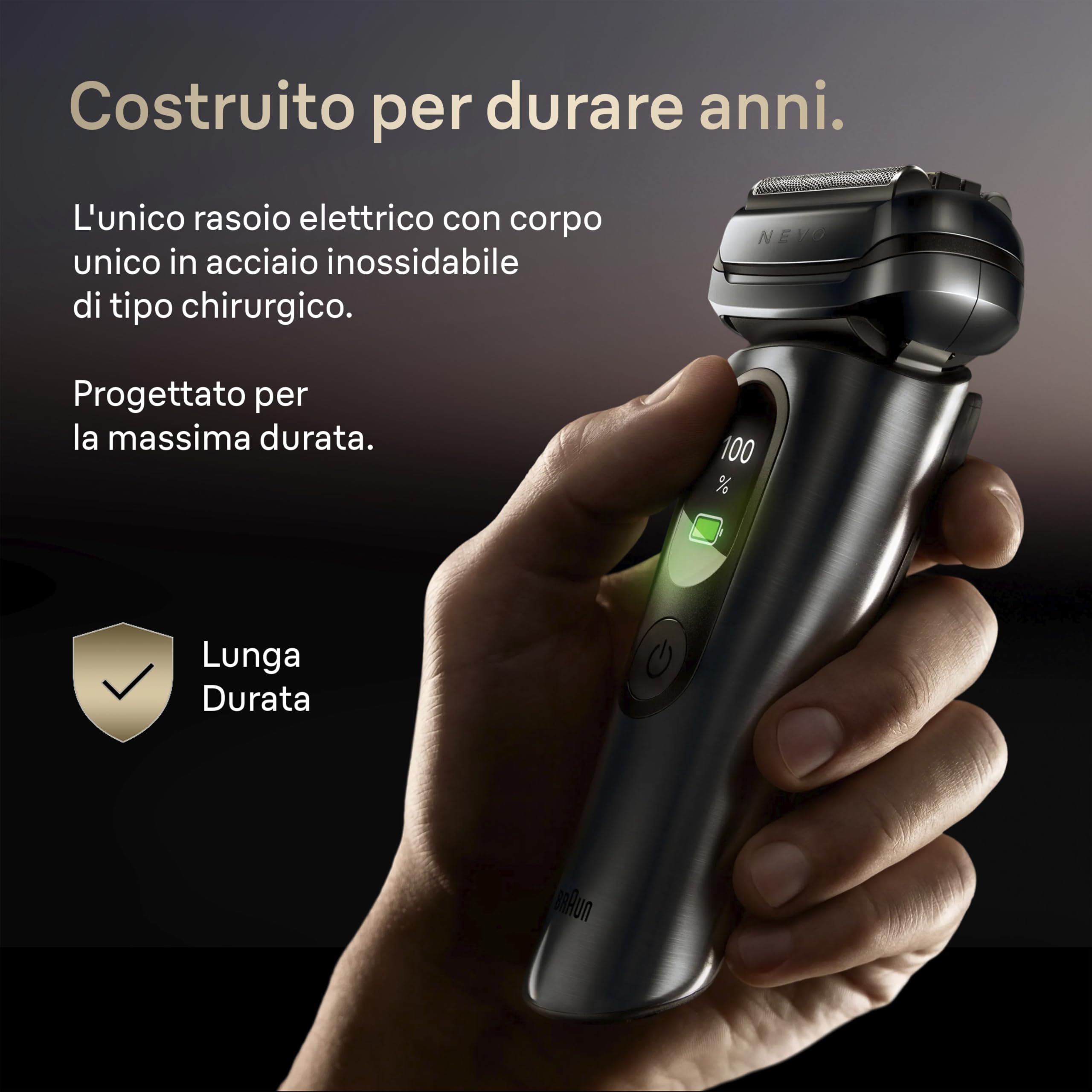 Braun NEVO Rasoio Elettrico Barba, Custodia Da Viaggio, NEVO15115C, Grafite