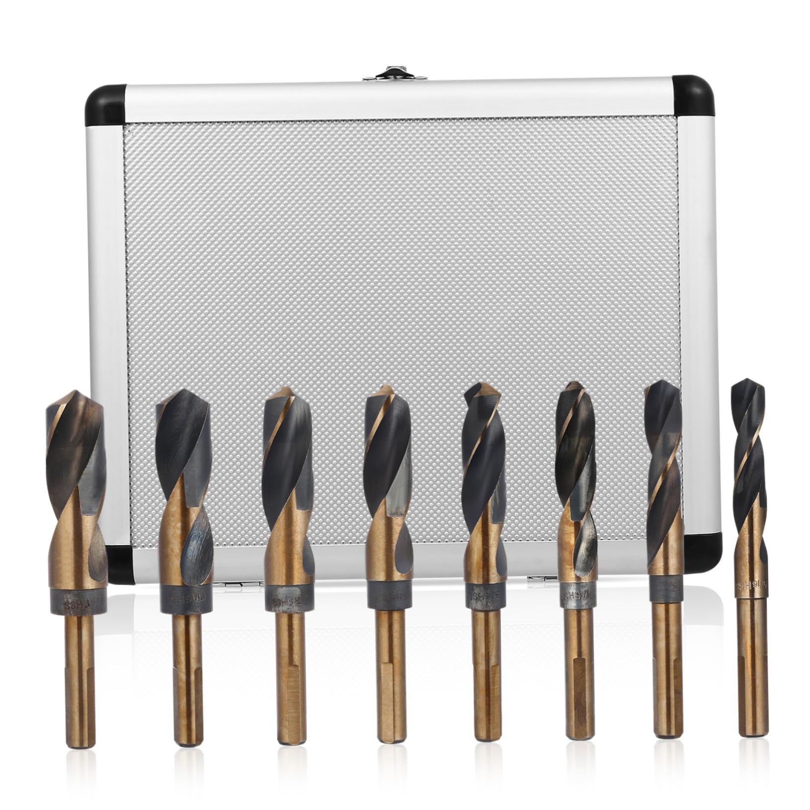 IWOWHERO Drill Bits for Materials 8pcs Metal Drill Bit Set Precision Straight Handle for Cast Iron Aluminum Alloy Plastic