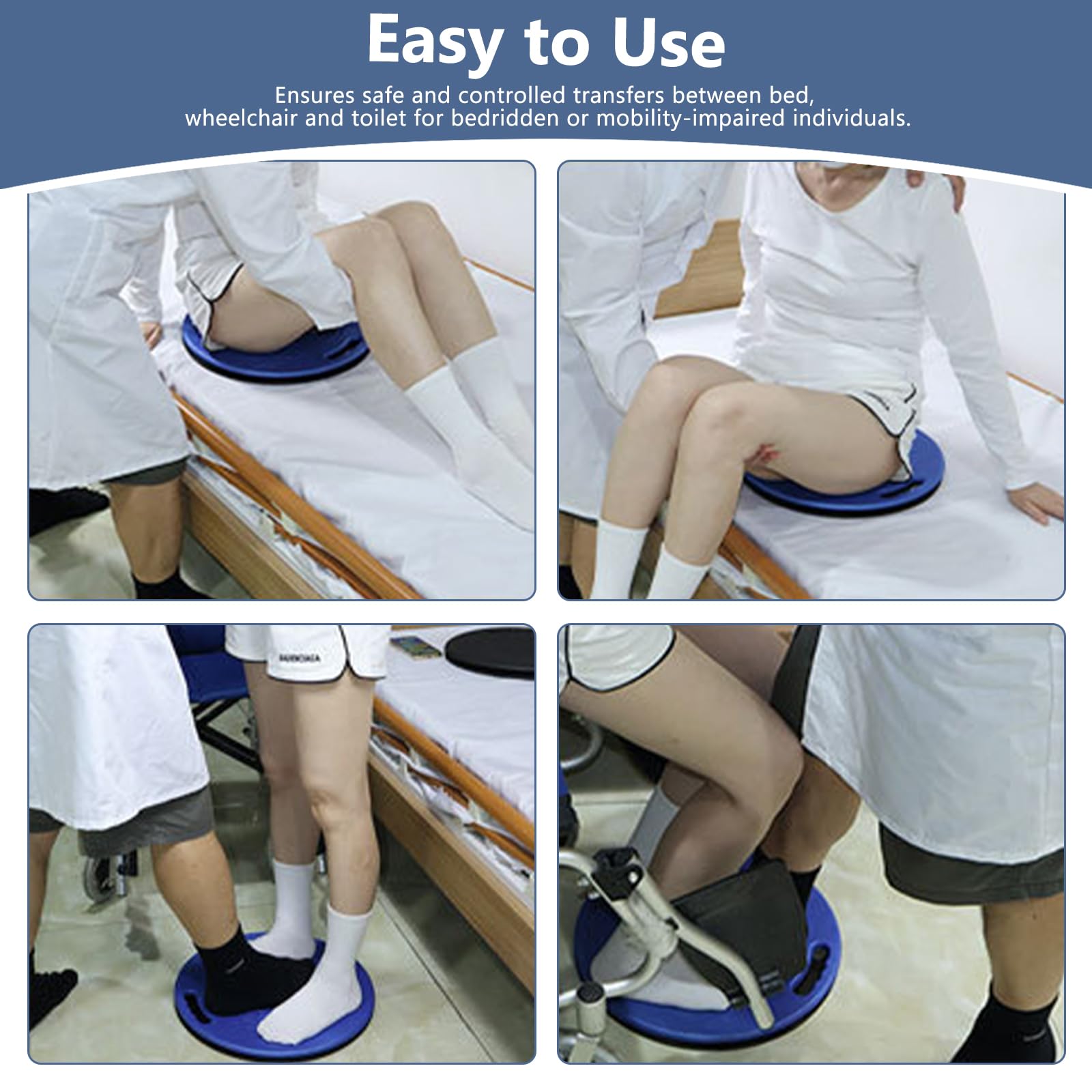 Tabla giratoria portátil para pacientes, Personas Mayores, Tabla De Transferencia Giratoria de 360 ° placa de cambio Antideslizante Soporta 125 kg para pacientes, ancianos, cuidado diario