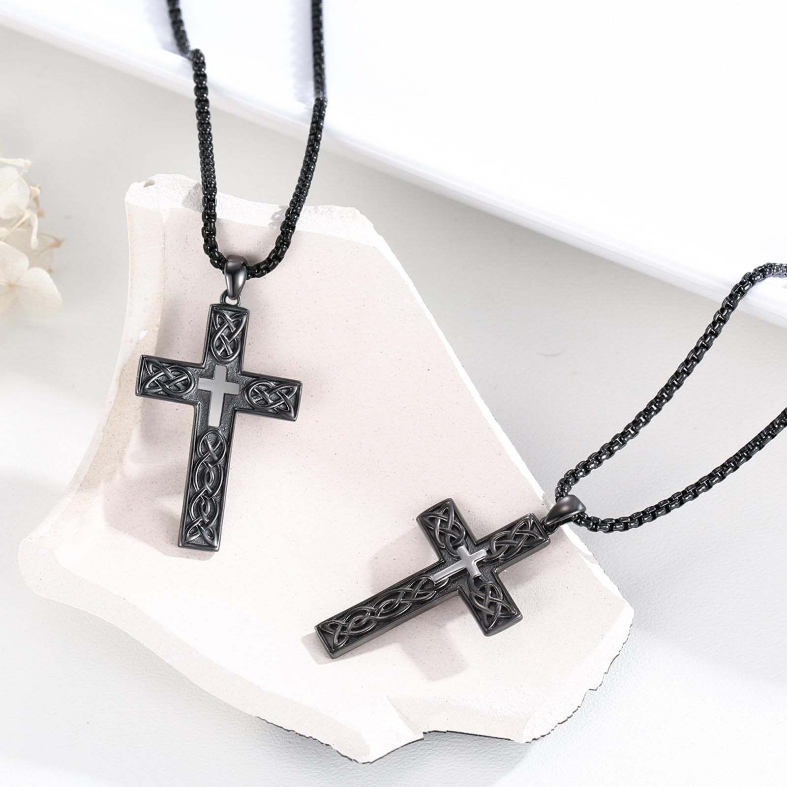 REDSUN Wikinger Pfeil Thors Hammer Kette 925 Sterling Silber ViKing Kreuz Hammer Kreuz Anhänger Keltisches Anhänger Amulett Schmuck für Herren Sohn Jungen Damen Männer Unisex