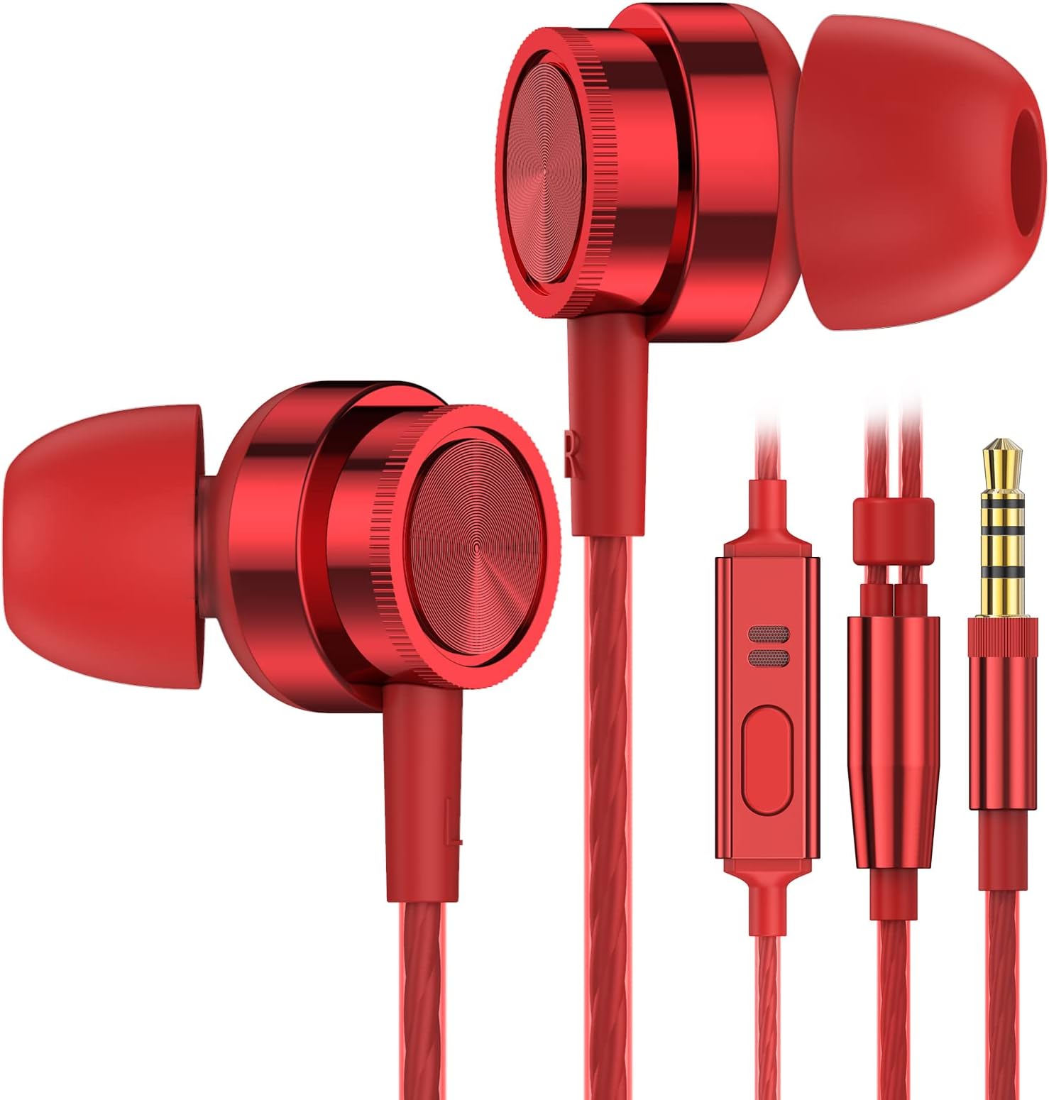 Earphones Wired In-Ear Headphones with Microphone and Pure Sound, Wired Earbuds with Strong Bass and Noise Isolating, 3.5mm Earphones for Samsung, Android,Tablet, iPad, MP3, 3.5mm Devices.