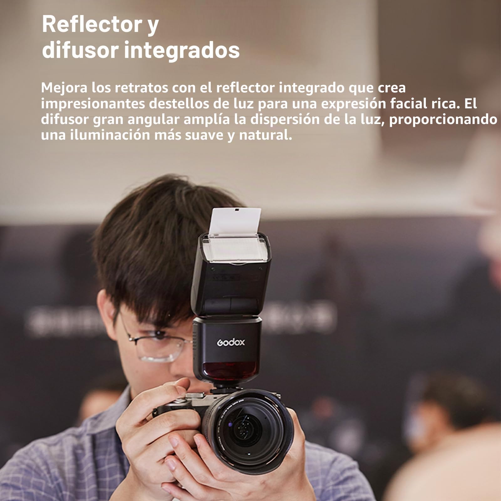 GODOX TT520III Speedlite - Flash de cámara con lanzador RT-16, 433 MHz inalámbrico flash GN33 S1/S2, control óptico, diseño de zapata de contacto único, funcionamiento con batería, compatible con