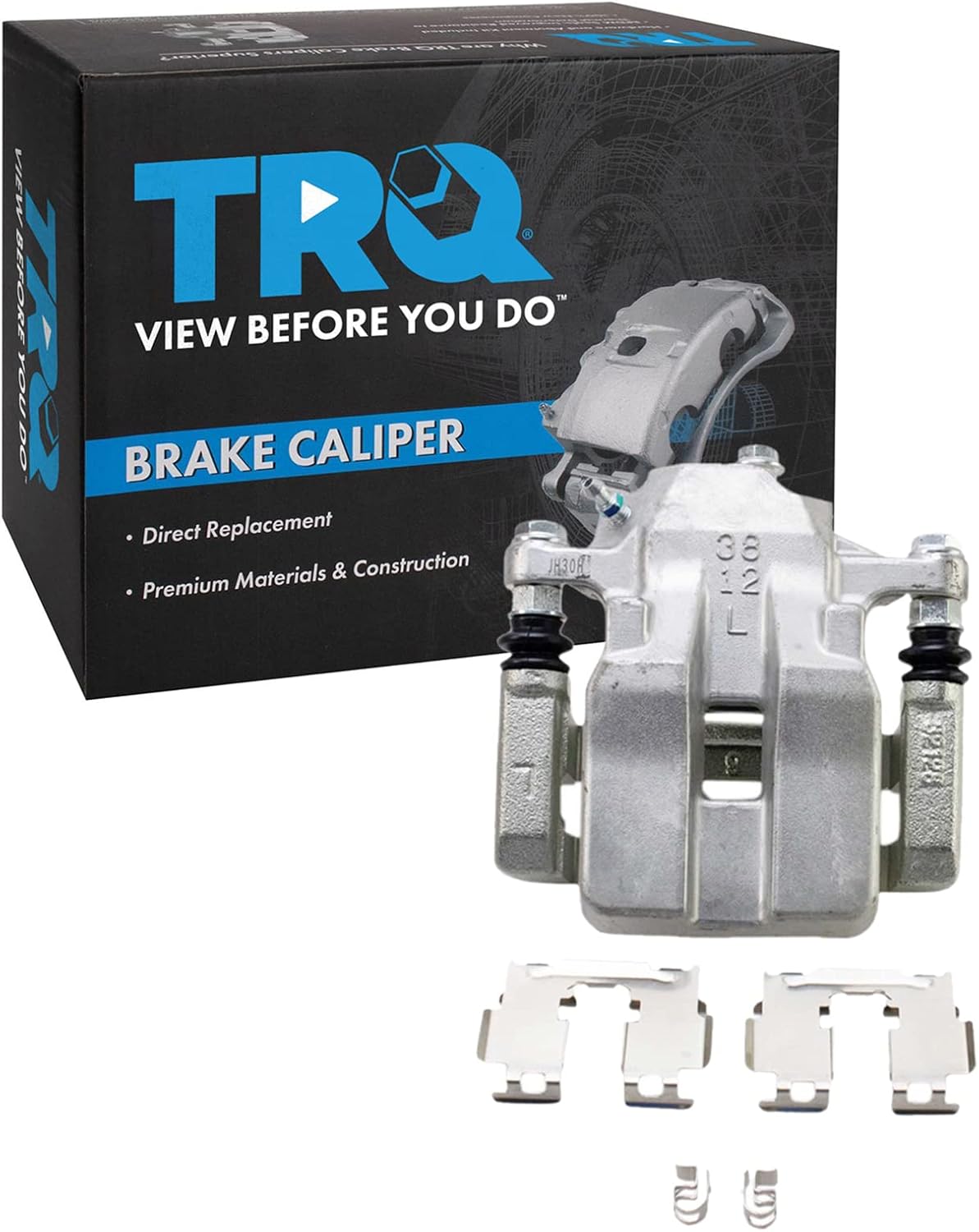 TRQ Rear Left Brake Caliper w/Bracket Drivers Side Compatible with 2012-2018 Toyota RAV4