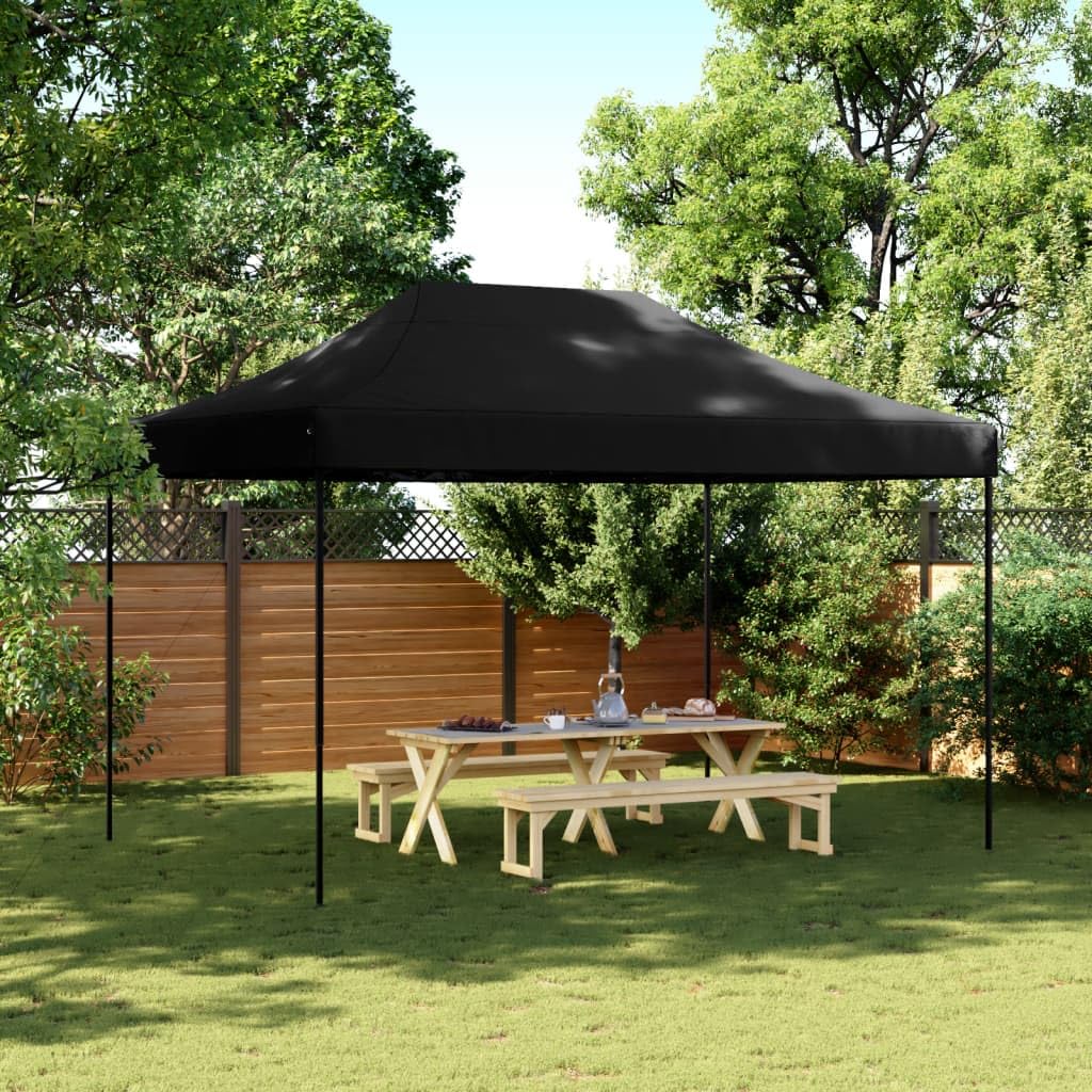 Genérico Tienda de Fiesta Plegable Pop-Up Negra 410x279x315 cm,Casa y jardín,Jardín,Artículos de Exterior,Estructuras de Exteriores,Carpas y cenadores-4005014