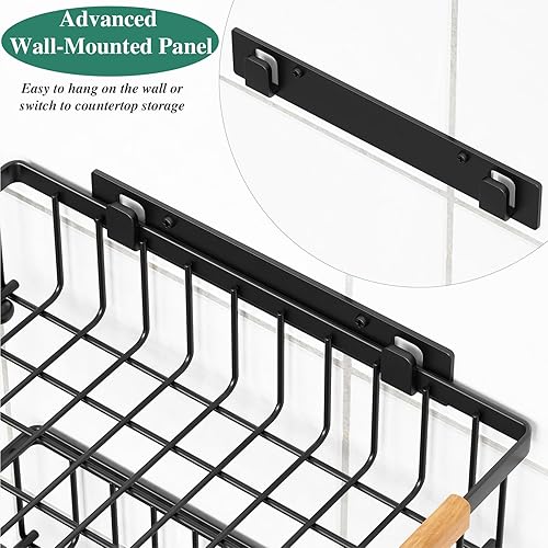 Miniatura 9 de OKZEST Cesta de frutas de 2 niveles para cocina con colgador de plátano, cuenco de almacenamiento de frutas, soporte de plátano para encimera de