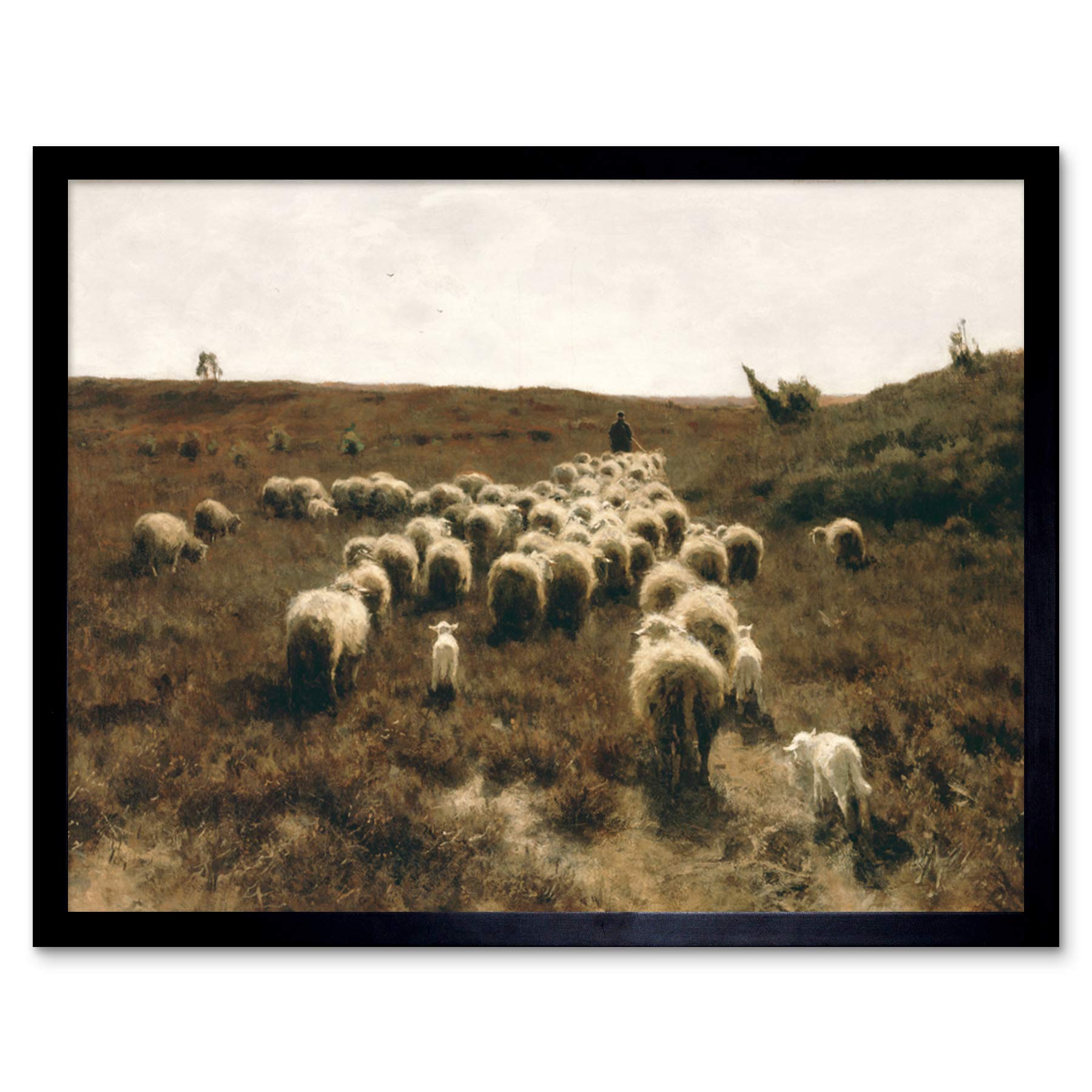 Anton Mauve The Return Of The Flock Laren Art Print Framed Poster Wall Decor 12x16 inch