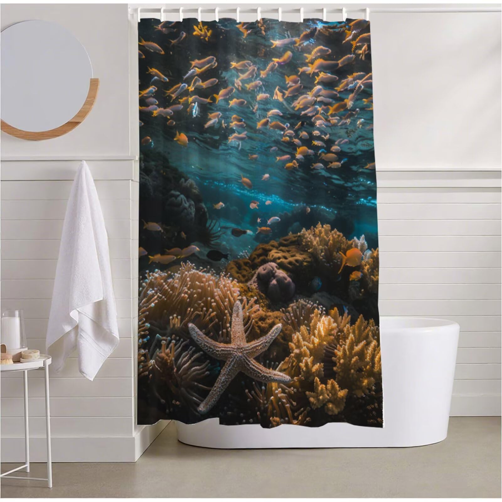 Rideau de douche paysage salle de bain 120x200 polyester imperméable