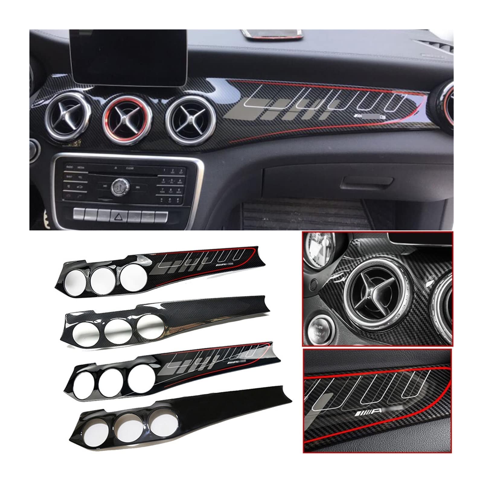 4 Copripulsante Serratura Porta Per Mercedes Benz | Compatibile W205, W166, W213 | In Lega Di Alluminio Argento - Foto 7