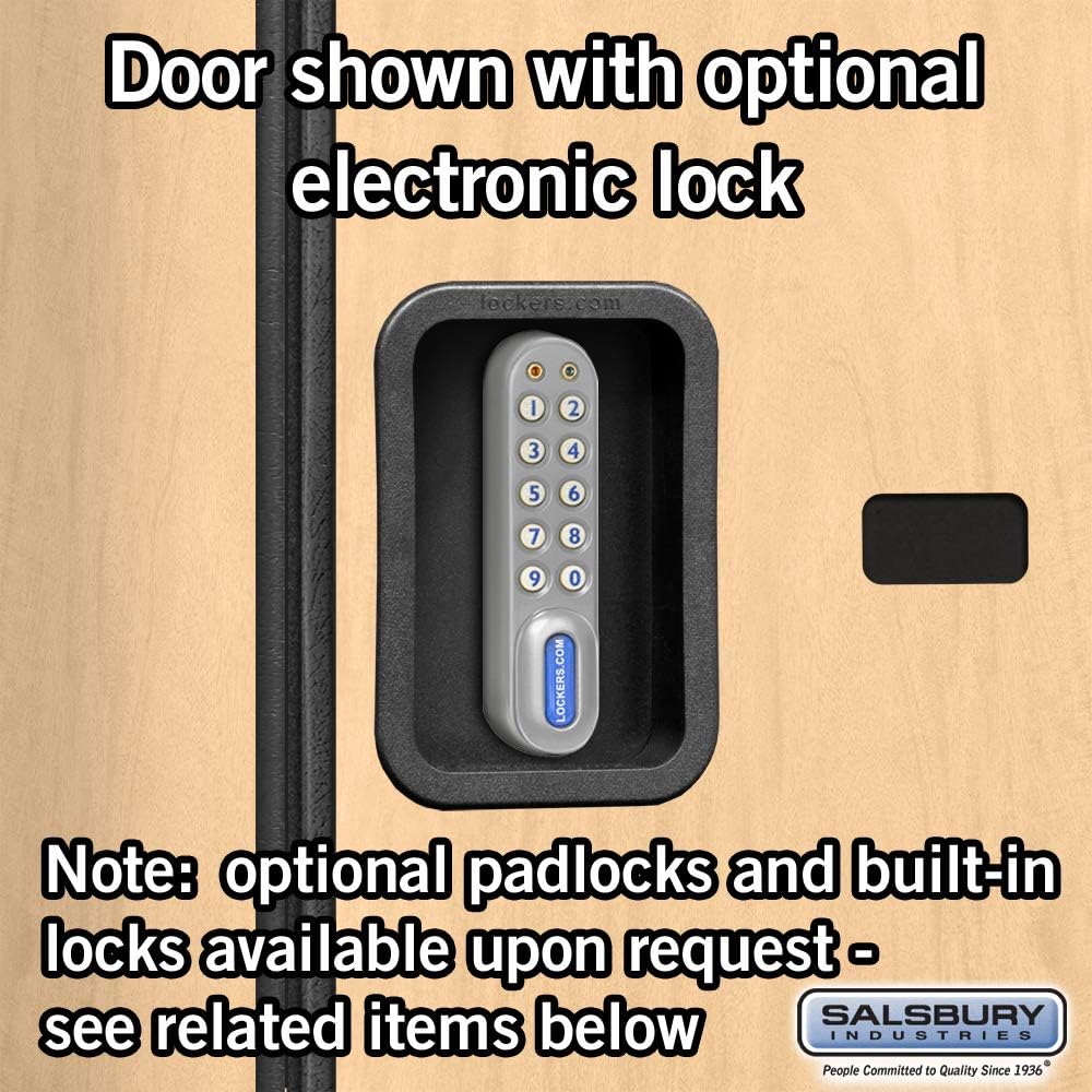 Salsbury Industries 2-Tier S-Style Designer Wood Locker with One Wide Storage Unit, 6-Feet High by 21-Inch Deep, Maple