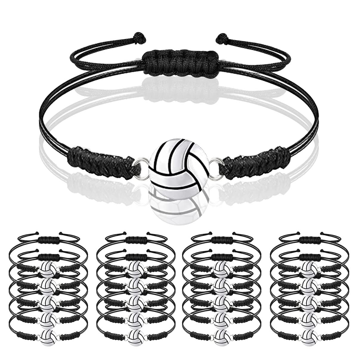 20 pc braccialetto pallavolo sportivo regolabile galletto con corda intrecciata bracciale