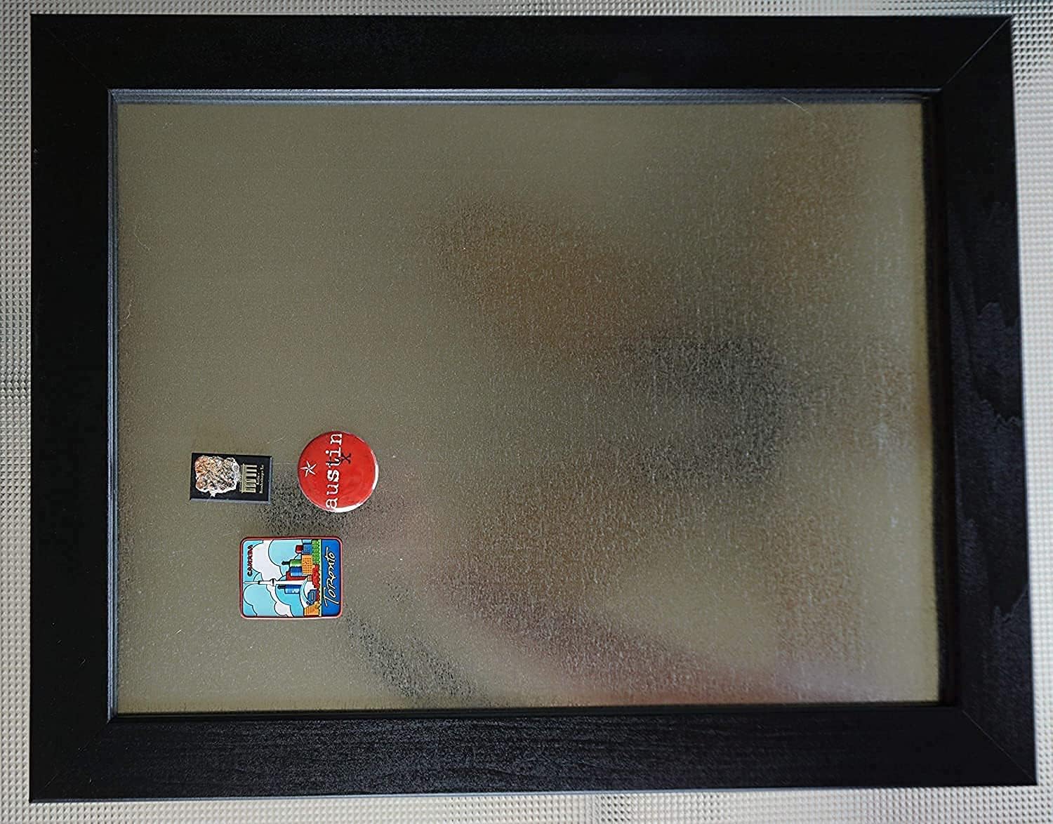 Unlimited Potential LLC Magnetic Dry Erase Memo/Magnent Board 14 x18 w/Free Magnet | Galvanized with Rustic Black Wood Frame - Great Way to Stay Organized!