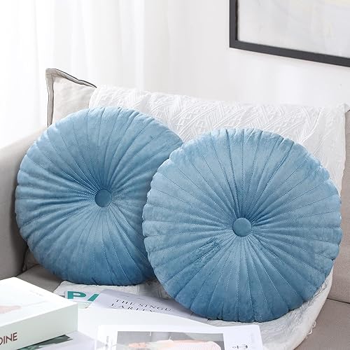 Namalu Almohada redonda de 13.8 pulgadas, almohada decorativa redonda de terciopelo para el suelo, cojín de calabaza pequeña para sala de estar,