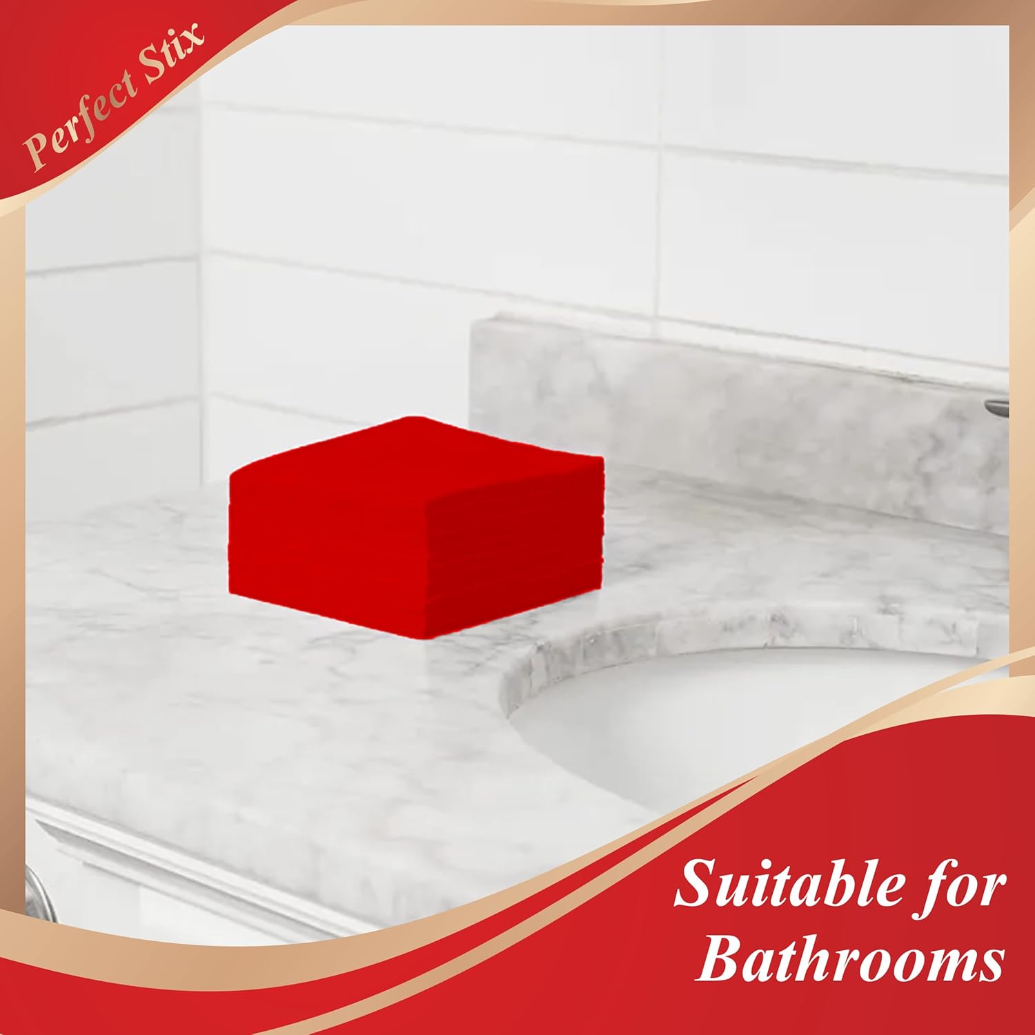 2 Ply Red Beverage Napkins (Pack of 100ct)