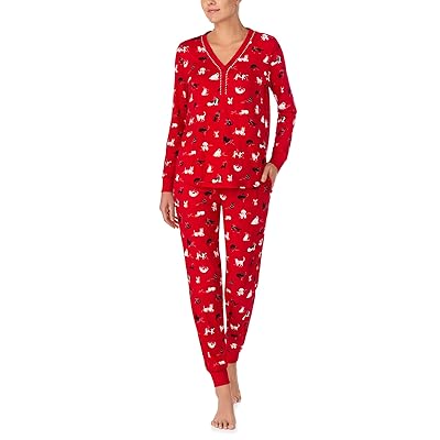 Kate Spade New York Long Sleeve Cozy Jersey Henley Jogger Set Women