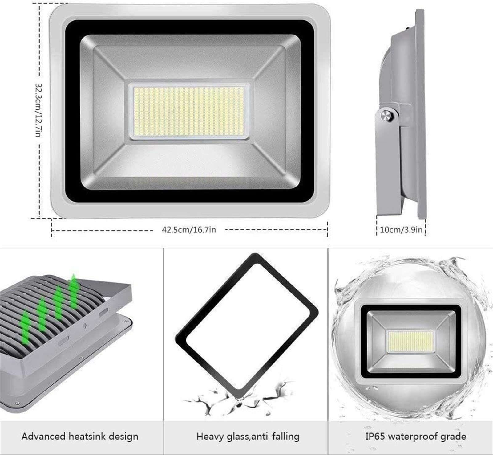 lampy solarne do użytku na zewnątrz, Światło halogenowe LED, 200 W, 6000-6500 K IP65, aluminium, zewnętrzne światła bezpieczeństwa Krajobraz ogrodowy Super Bright 110 V