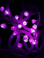 Vista 4 de Fantasee - Guirnalda de luces LED de rosas que funcionan con pilas, luces de rosas decorativas para bodas, propuestas de matrimonio, hogar