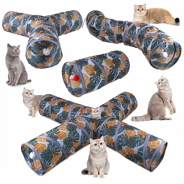 Foto 2 de 8 de CYILPR Juguete para gatos, gran ollapsable para túneles de juego, tubo duradero de 3/4 vías