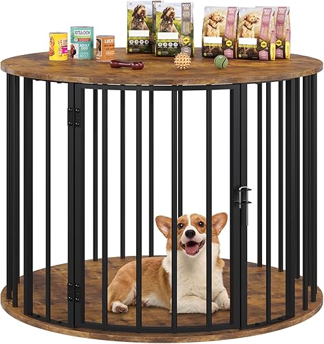 Mueble de jaula para perros de 32 pulgadas para perros grandes y medianos, perrera de madera para interiores, mesa auxiliar decorativa para casa de