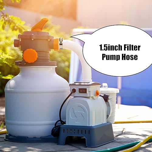 Miniatura 4 de Saintrygo 2 mangueras de piscina para piscinas sobre el suelo, manguera de repuesto de bomba de piscina de 1.5 pulgadas de diámetro, manguera de