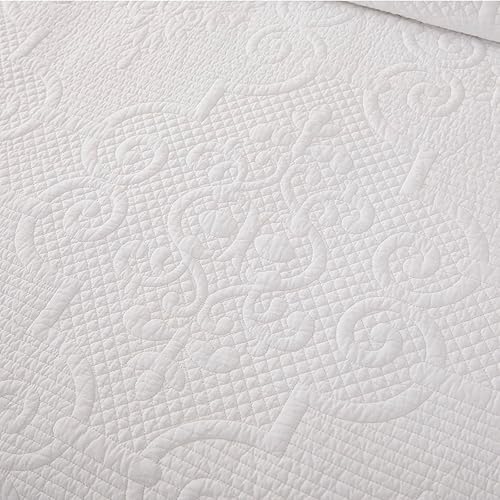 Miniatura 6 de Brandream Juego de edredón de 5 piezas de algodón, tamaño Queen, vintage, estilo granja, festoneado, juego de edredón romántico