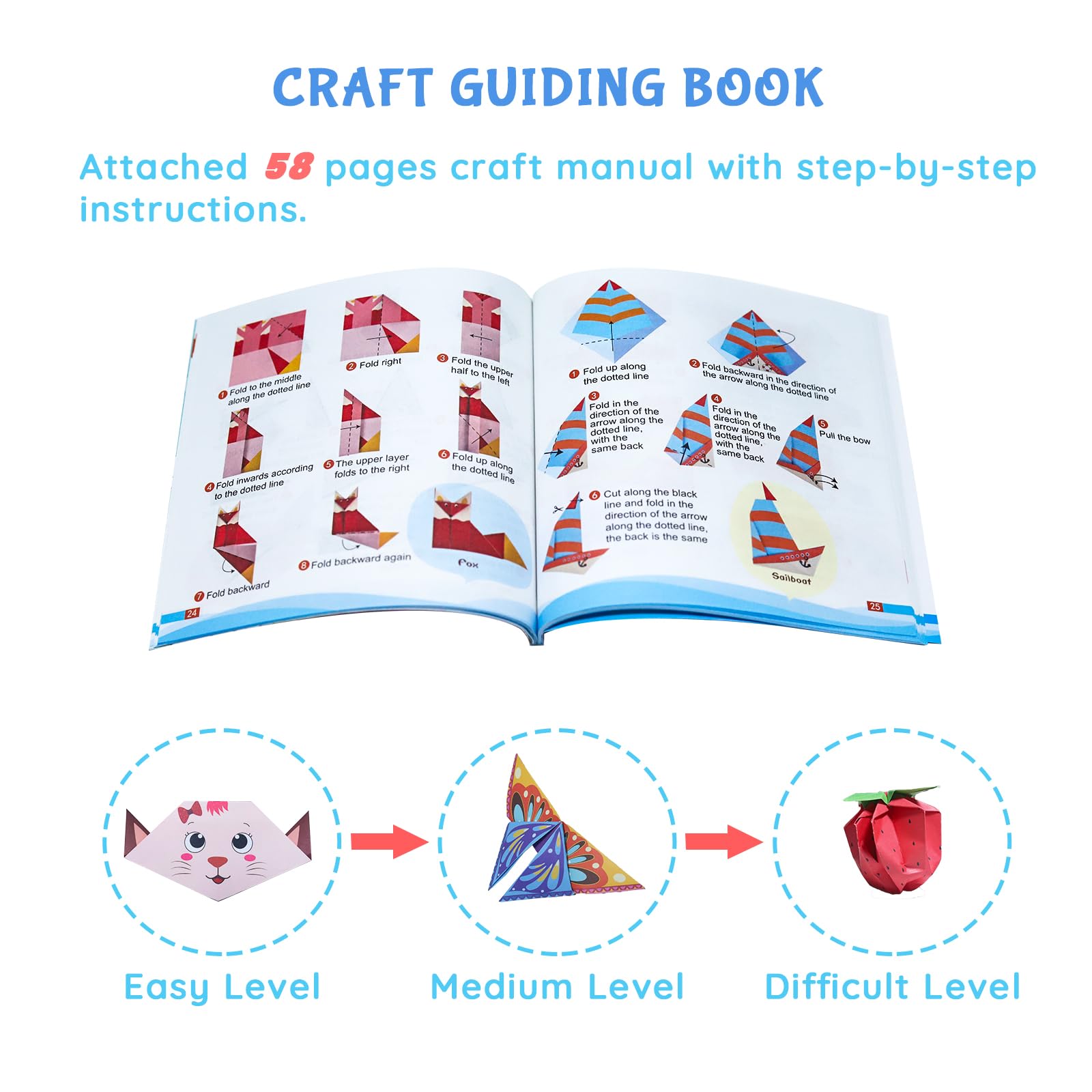 Origami Kit for Kids - 54 Patterns & Instruction Book -3