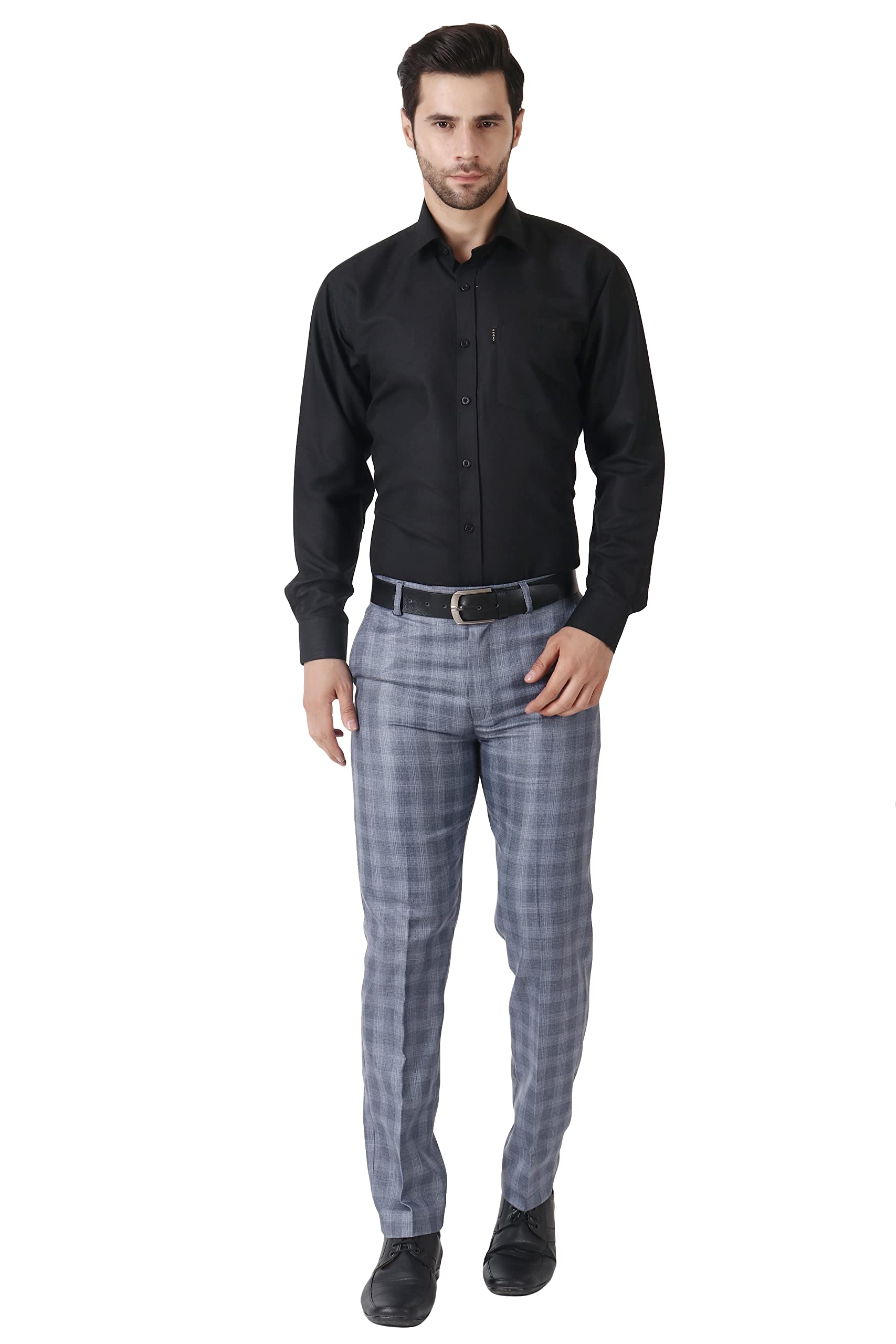 maleno Men's Polycotton Slim Fit Checkered Trouser | Regular Fit Solid | Soft and Breathable Fabric-picture-43