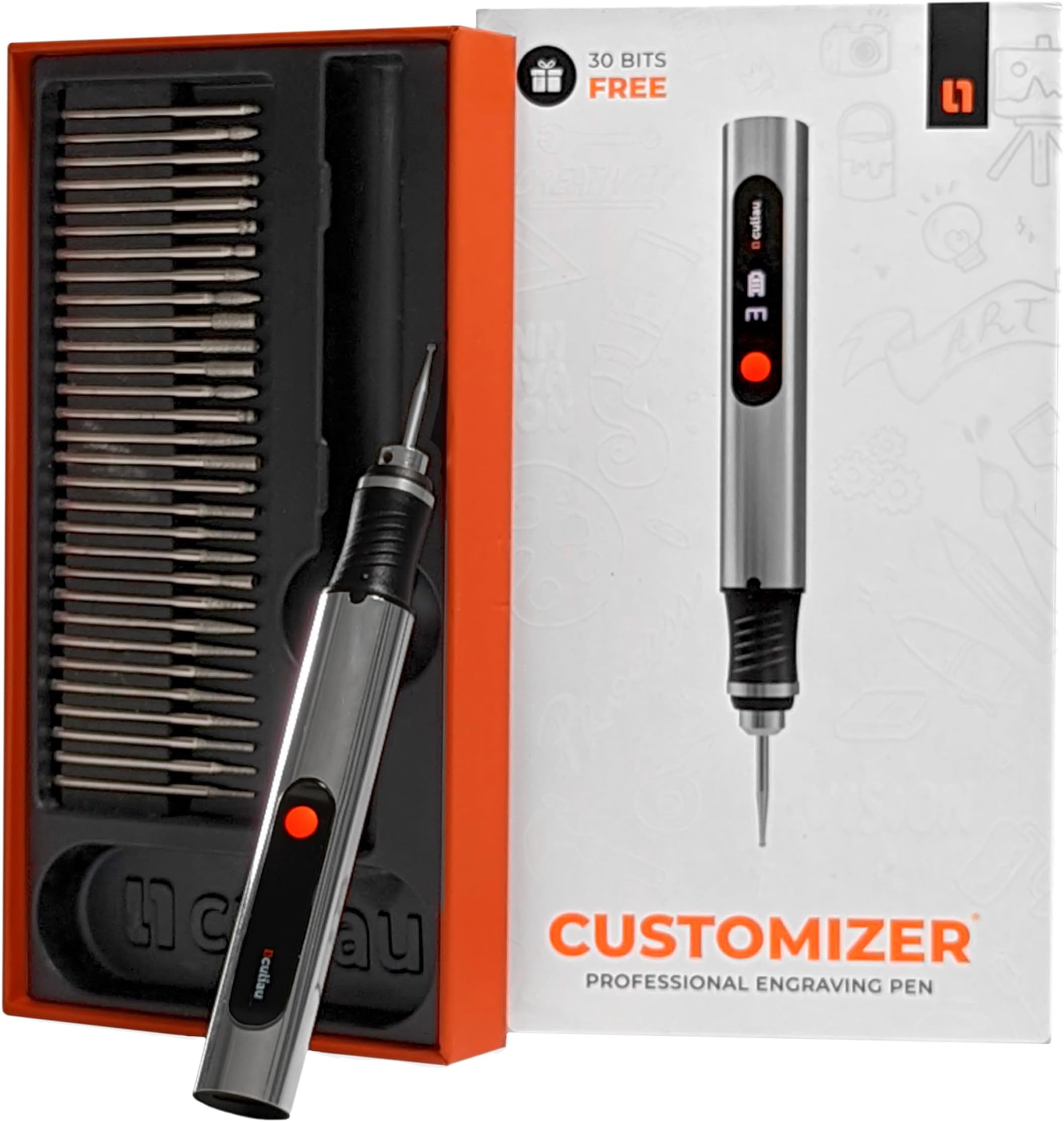 Culiau's Customizer Engraving Pen: Ultimate Cordless Portable for Artists & DIYers - Engrave 50+ Surfaces - Beginner Friendly - Rechargeable - Free 30 Bits & Mastery Guide